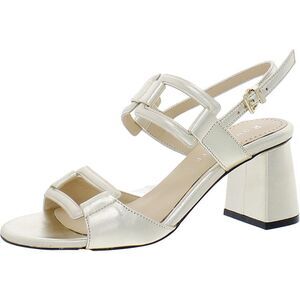 Ron White Womens PHILICIA Gold Leather Block Heel Ankle Strap Shoes NWT